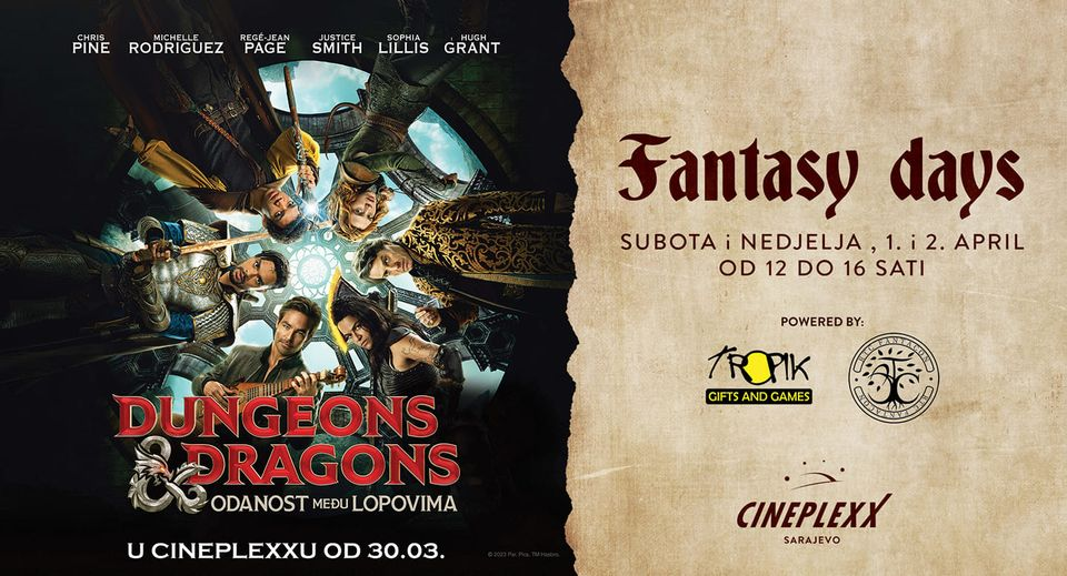 Fantasy Day u Cineplexxu Sarajevo za sve ljubitelje “Dungeons & Dragons” igre