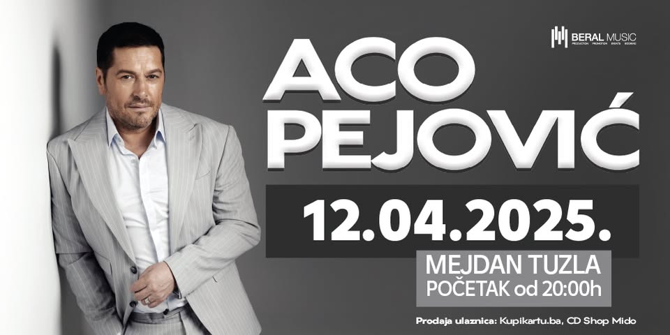 Aco Pejović će održati koncert u Tuzlanskom Mejdanu