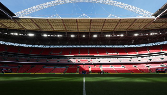 LONDON, ENGLAND - OCTOBER 17: General view inside the stadium prior to the UEFA EURO 2024 European qualifier match between England and Italy at Wembley Stadium on October 17, 2023 in London, England. (Photo by Eddie Keogh - The FA/The FA via Getty Images)