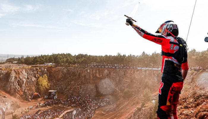 Manuel Lettenbichler seen during the eighth stop of the FIM Hard Enduro World Championship - 24MX Hixpania Hard Enduro - in Aguilar de Campoo, Spain on October 9, 2022. // Future 7 Media / Red Bull Content Pool // SI202210090719 // Usage for editorial use only //