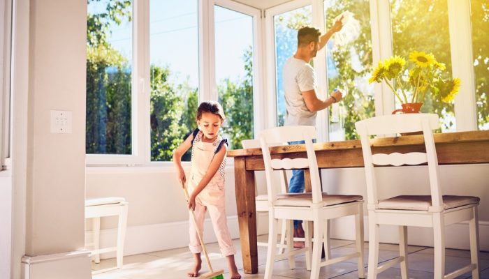 helping-dad-with-some-spring-cleaning-around-the-house-picture-id888755362