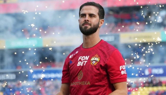 8774334 28.09.2024 CSKA's Miralem Pjanic is welcomed to fans before the Russian Premier-League soccer match between CSKA Moscow and Akhmat Grozny, in Moscow, Russia.,Image: 913370840, License: Rights-managed, Restrictions: Editors' note: THIS IMAGE IS PROVIDED BY RUSSIAN STATE-OWNED AGENCY SPUTNIK., Model Release: no, Credit line: Alexander Vilf / Sputnik / Profimedia