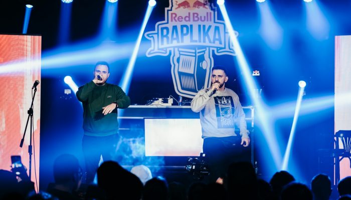 Frenkie and Kontra perform during the Red Bull Raplika in Sarajevo, Bosnia and Herzegovina on November 25, 2022 // SI202211270037 // RBMN / Red Bull RapLika / 2022 / Sarajevo, Bosnia & Herzegovina // Sulejman Omerbasic / Red Bull Content Pool